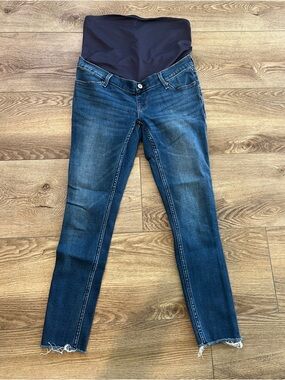 Abercrombie & Fitch Dark Blue Skinny Maternity Jeans with Black Panel